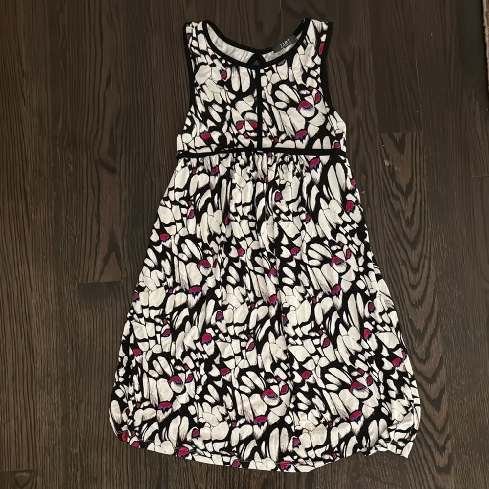 Stylish Black and White Kids Dress with Pink Accents